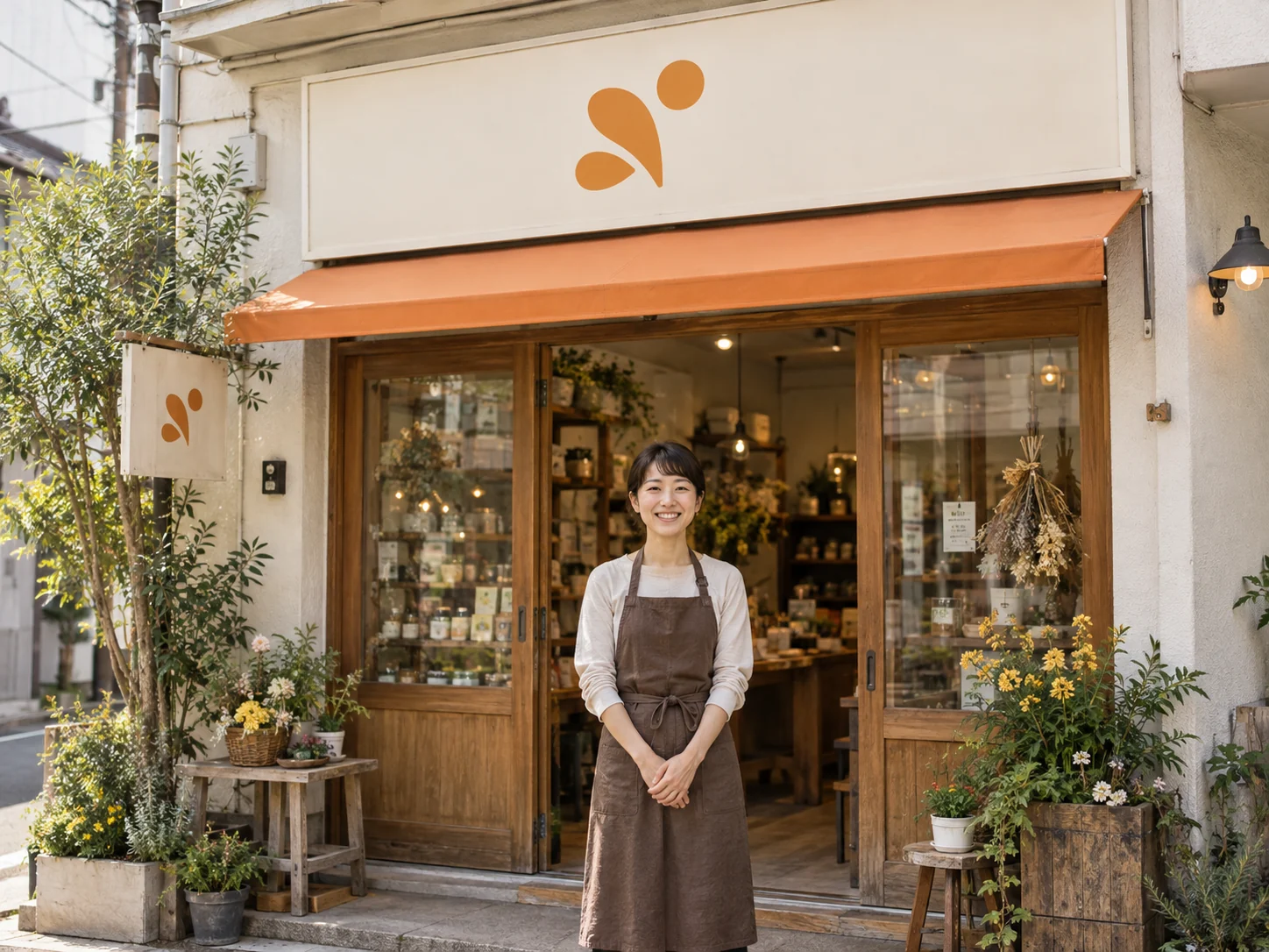 看板を整えたお店の外観