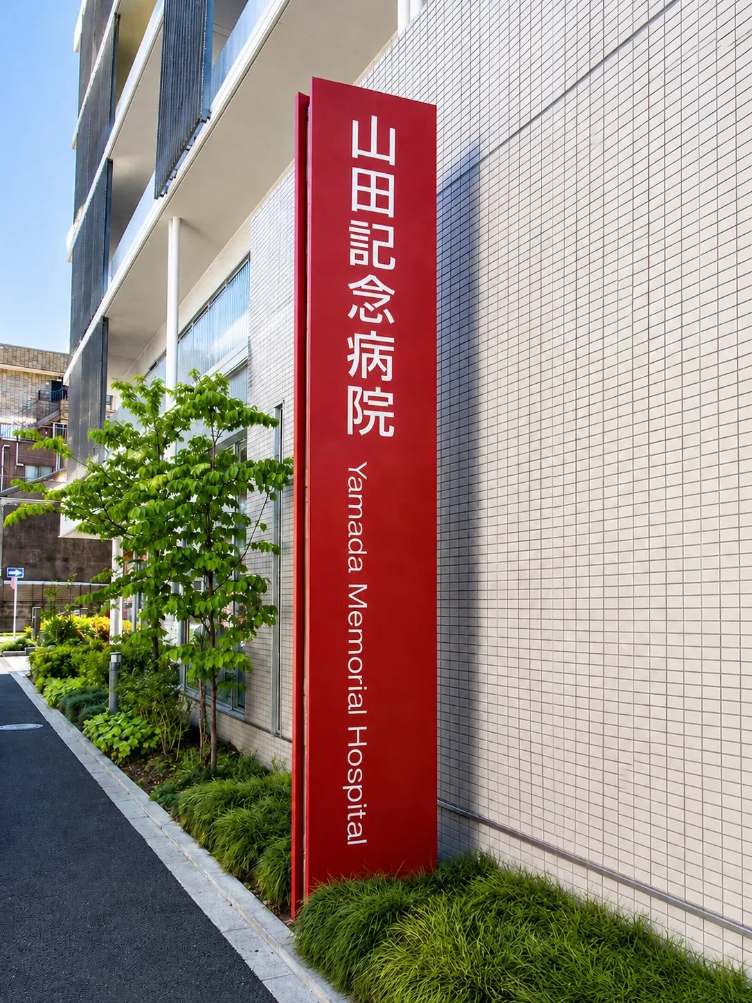 山田記念病院の看板・サインの施工写真 1